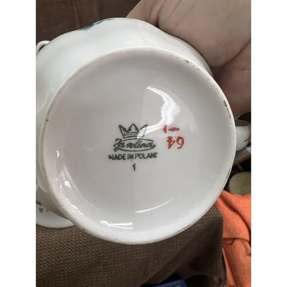 VTG Favolina Wawel Blue Morning Flower Set. 2 Cups, Sugar bowl, Creamer (135) - Picture 8 of 11